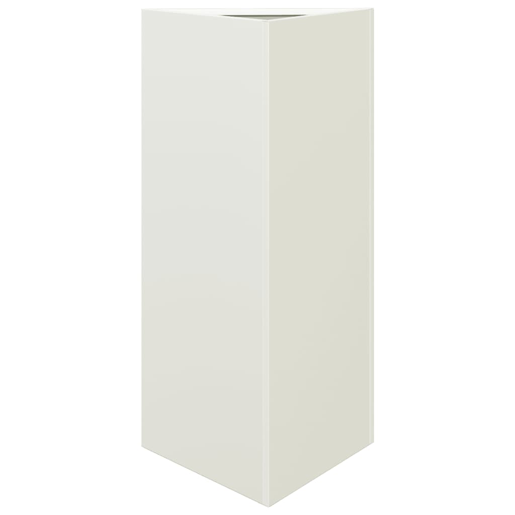 Fioriere 2 pz Bianche Triangolari 40x34,5x70 cm in Acciaio - homemem39