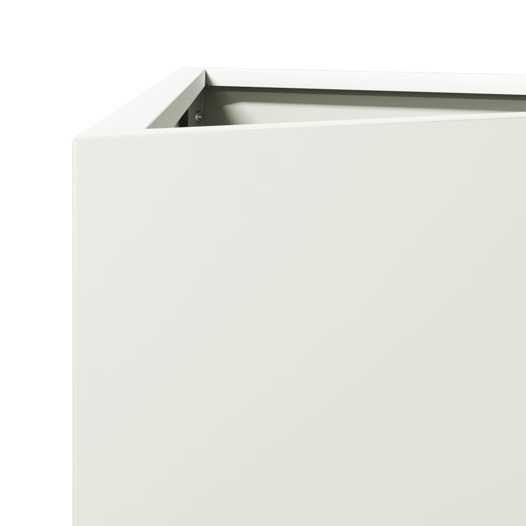 Fioriere 2 pz Bianche Triangolari 40x34,5x70 cm in Acciaio - homemem39