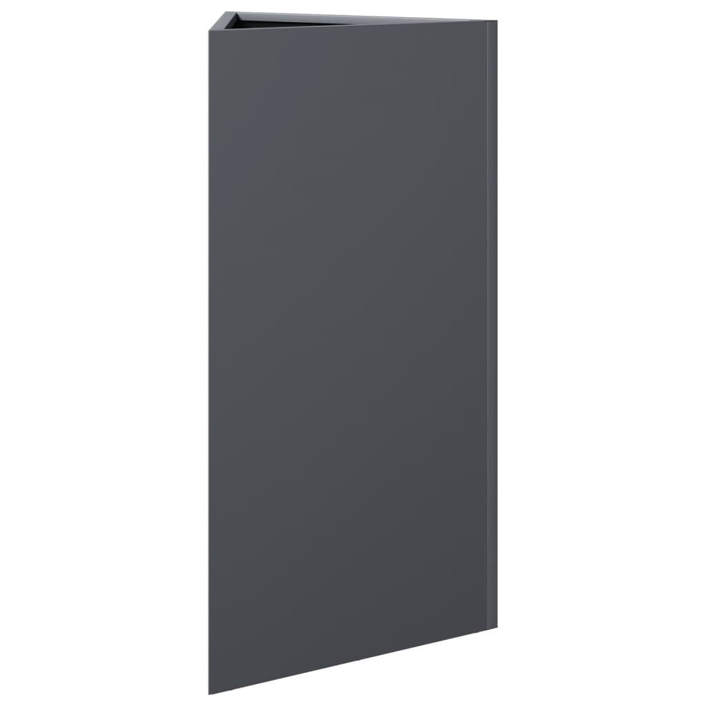 Fioriere 2 pz Antracite Triangolari 40x34,5x70 cm in Acciaio - homemem39