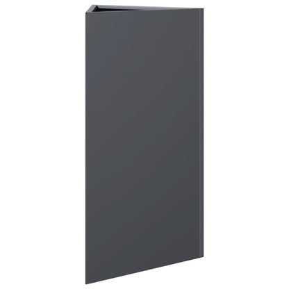 Fioriere 2 pz Antracite Triangolari 40x34,5x70 cm in Acciaio - homemem39
