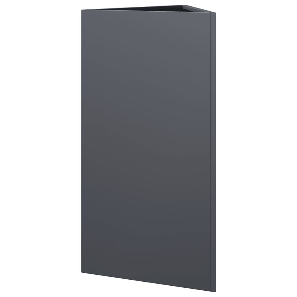 Fioriere 2 pz Antracite Triangolari 40x34,5x70 cm in Acciaio - homemem39