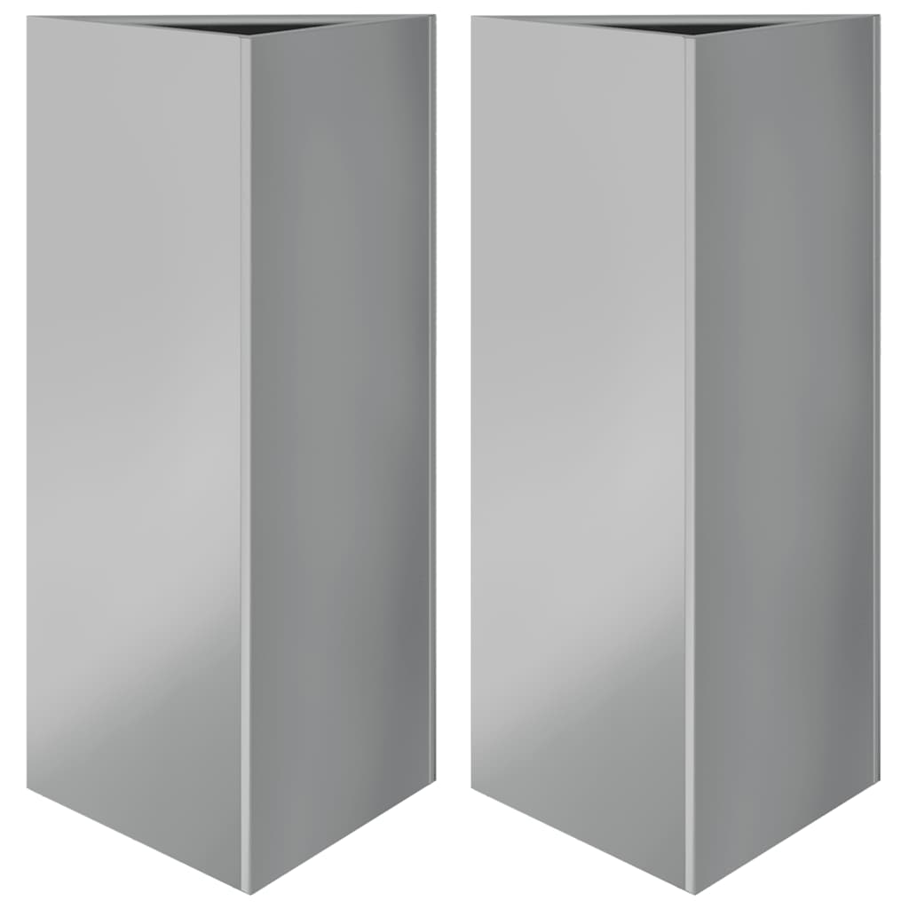 Fioriere 2 pz Triangolari in Acciaio Zincato