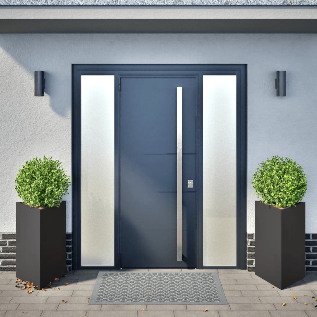 Fioriere da Giardino 2 pz Nere Triangolari 50x43x75 cm Acciaio - homemem39