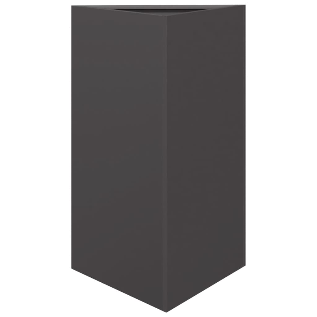 Fioriere da Giardino 2 pz Nere Triangolari 50x43x75 cm Acciaio - homemem39