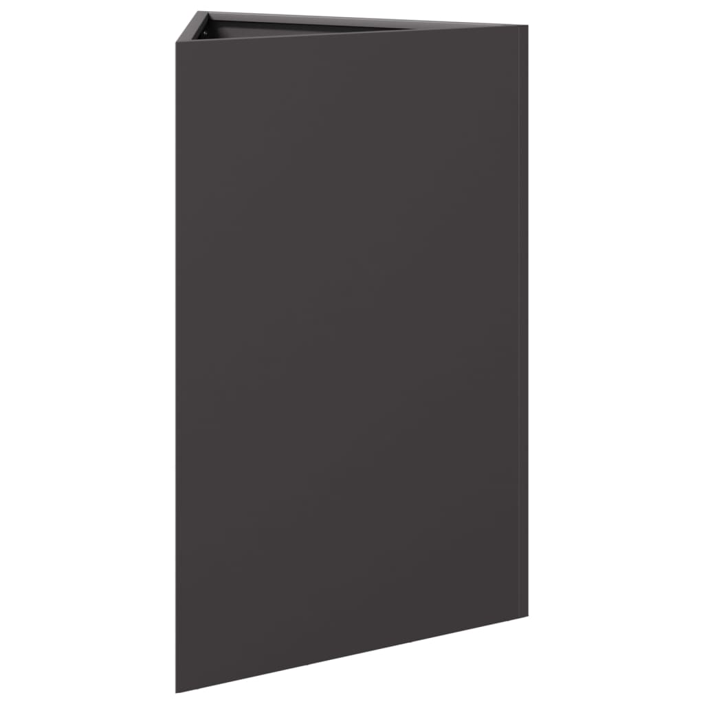 Fioriere da Giardino 2 pz Nere Triangolari 50x43x75 cm Acciaio - homemem39