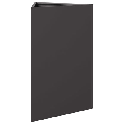 Fioriere da Giardino 2 pz Nere Triangolari 50x43x75 cm Acciaio - homemem39