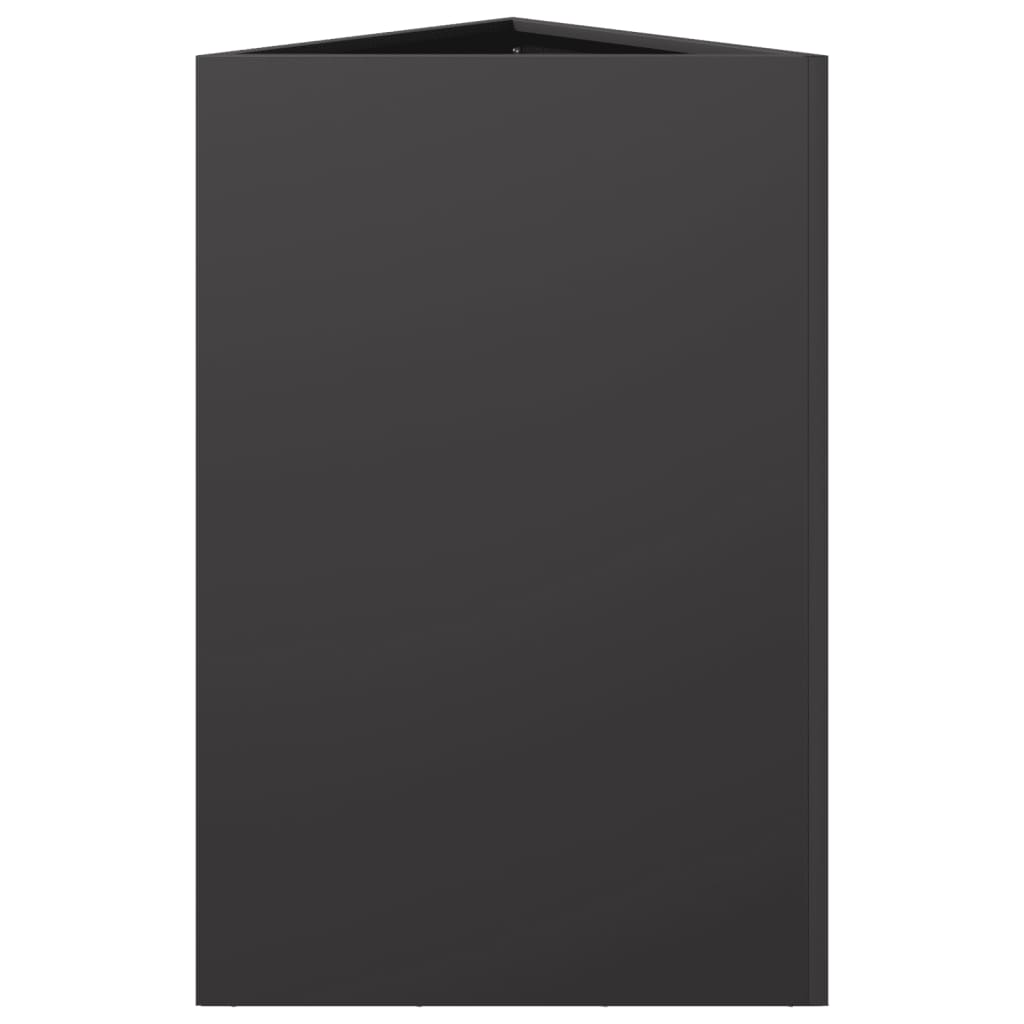 Fioriere da Giardino 2 pz Nere Triangolari 50x43x75 cm Acciaio - homemem39