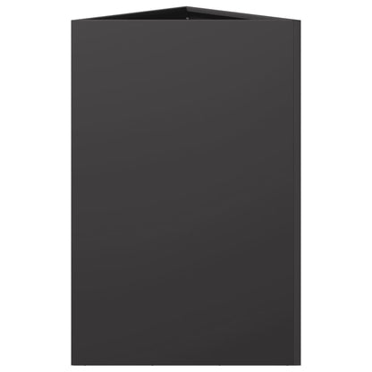 Fioriere da Giardino 2 pz Nere Triangolari 50x43x75 cm Acciaio - homemem39