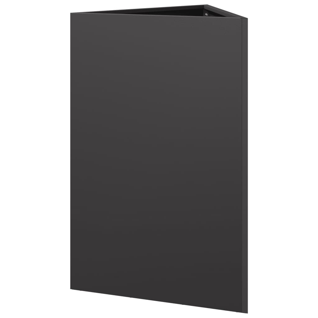 Fioriere da Giardino 2 pz Nere Triangolari 50x43x75 cm Acciaio - homemem39