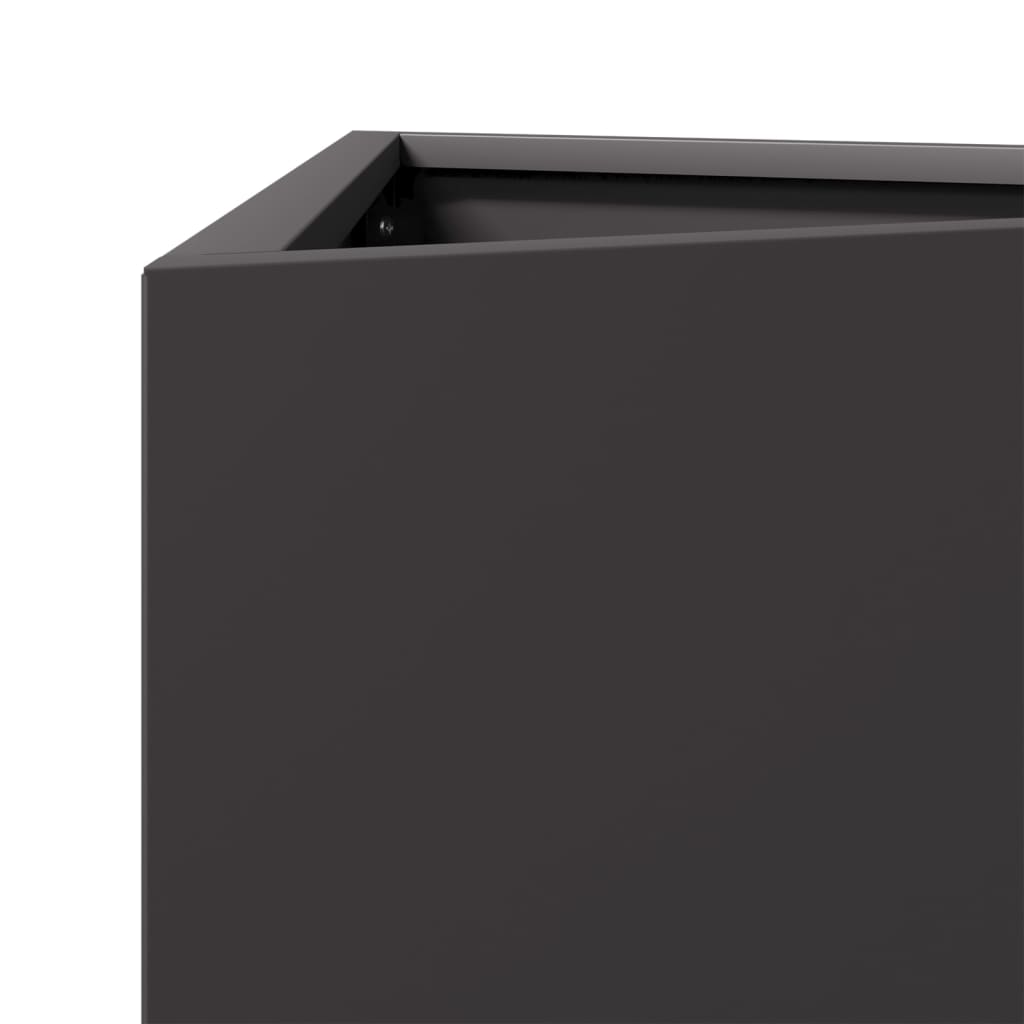 Fioriere da Giardino 2 pz Nere Triangolari 50x43x75 cm Acciaio - homemem39