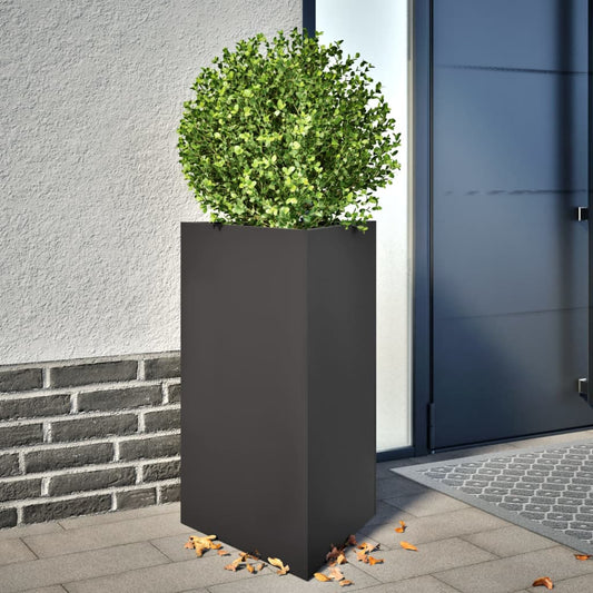 Fioriere da Giardino 2 pz Nere Triangolari 50x43x75 cm Acciaio - homemem39