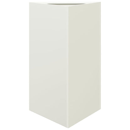 Fioriera da Giardino Bianca Triangolare 50x43x75 cm in Acciaio