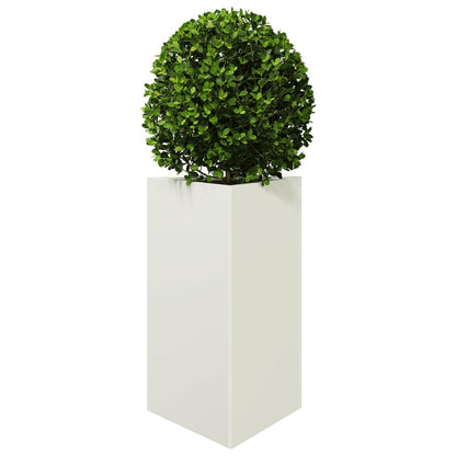 Fioriera da Giardino Bianca Triangolare 50x43x75 cm in Acciaio