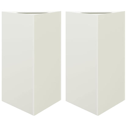 Fioriere 2 pz Bianche Triangolari in Acciaio