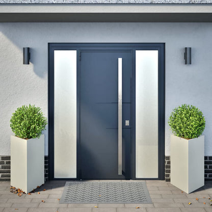 Fioriere 2 pz Bianche Triangolari 50x43x75 cm in Acciaio