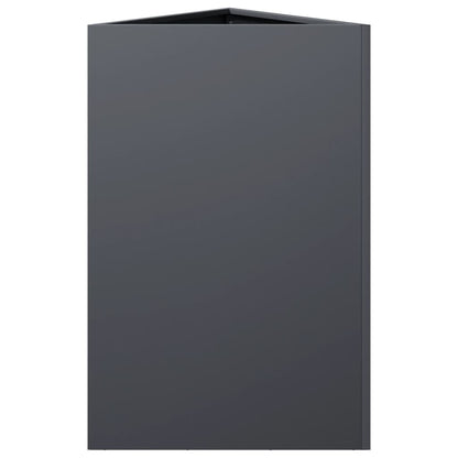 Fioriere 2 pz Antracite Triangolari 50x43x75 cm in Acciaio