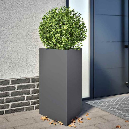 Fioriere 2 pz Antracite Triangolari 50x43x75 cm in Acciaio