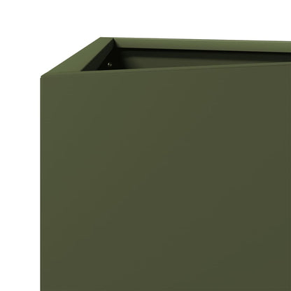 Fioriera da Giardino Verde Oliva Triangolare 50x43x75cm Acciaio | homemem39