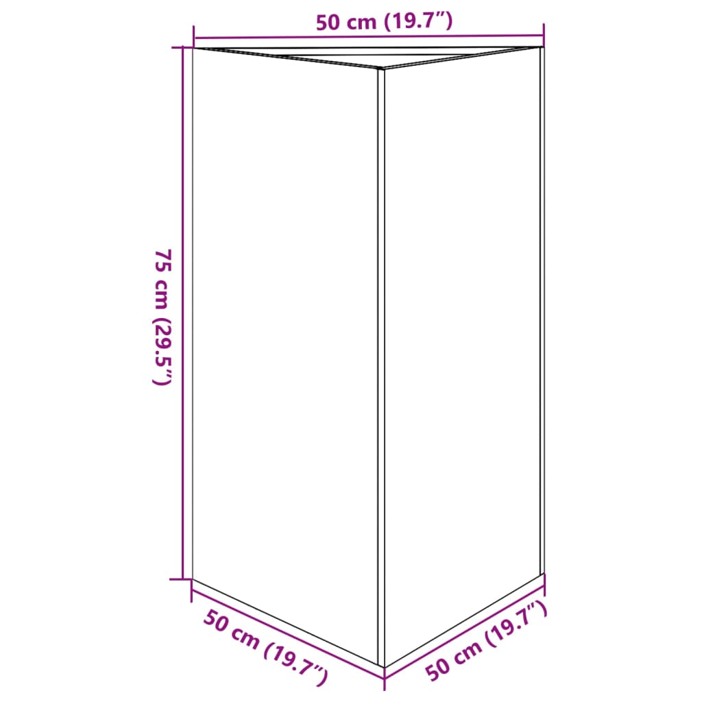 Fioriera da Giardino Verde Oliva Triangolare 50x43x75cm Acciaio | homemem39