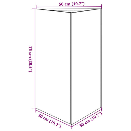 Fioriera da Giardino Verde Oliva Triangolare 50x43x75cm Acciaio | homemem39