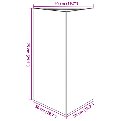 Fioriera da Giardino Triangolare 50x43x75 cm in Acciaio Inox | homemem39