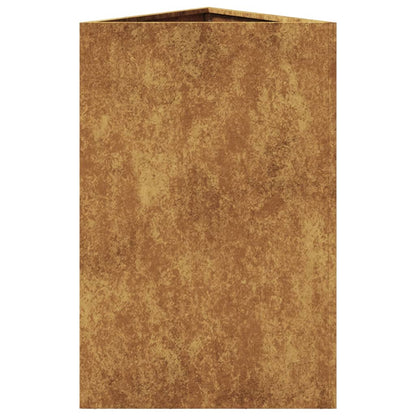 Fioriere da Giardino 2 pz Triangolari 50x43x75cm Acciaio Corten