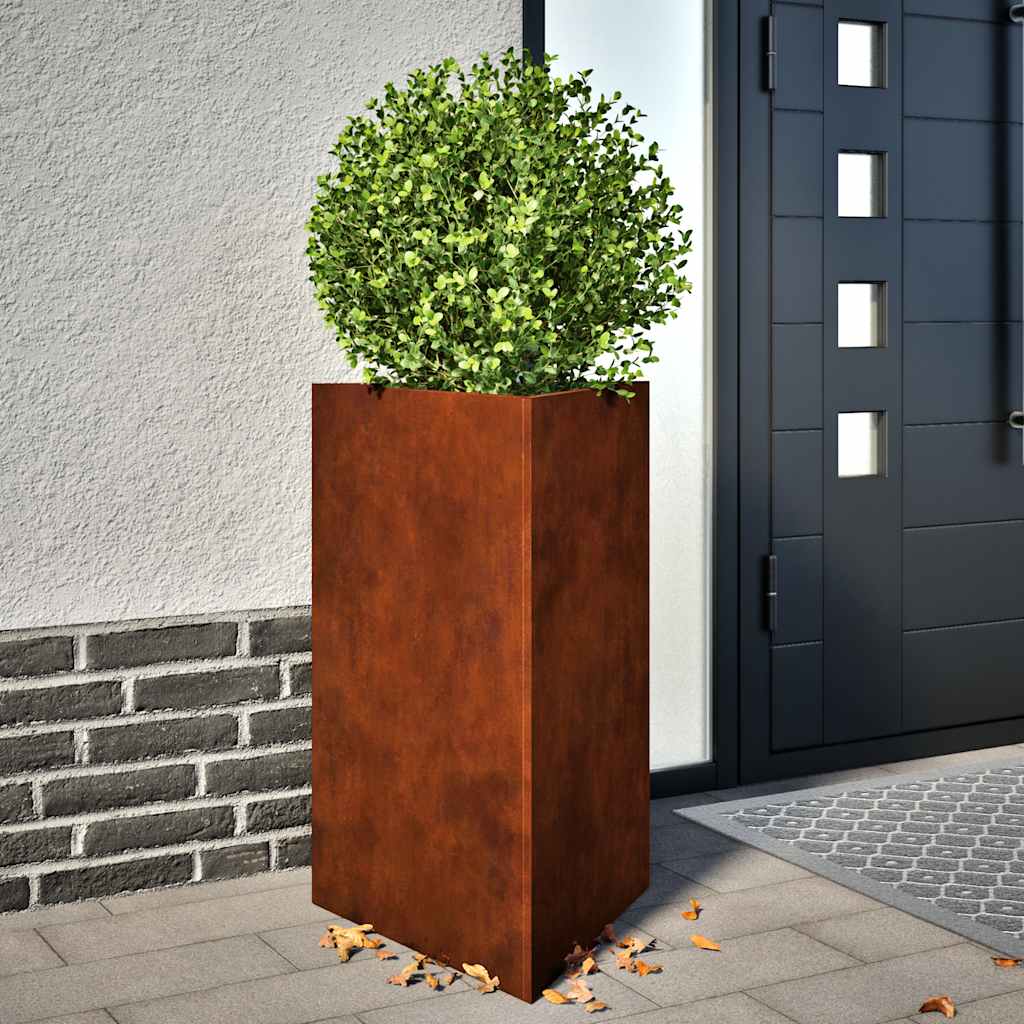 Fioriere da Giardino 2 pz Triangolari Acciaio Corten