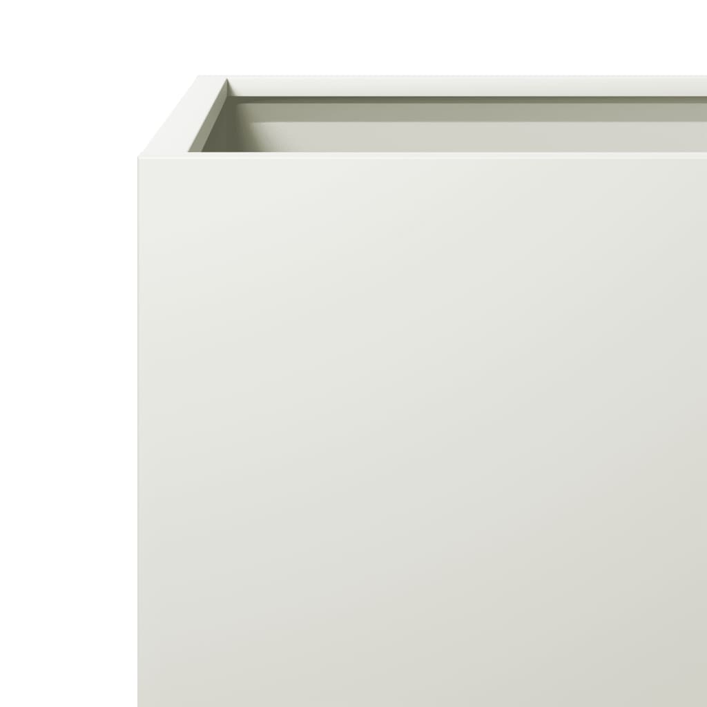 Fioriere da Giardino 2 pz Bianche 30x30x30 cm in Acciaio