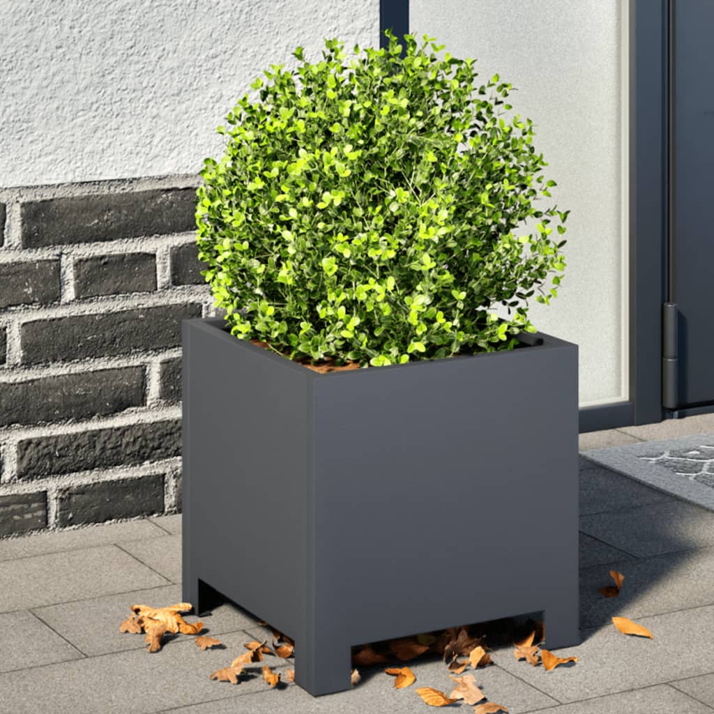 Fioriera da Giardino Antracite 30x30x30 cm in Acciaio - homemem39