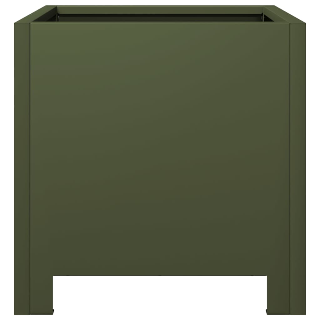 Fioriera da Giardino Verde Oliva 30x30x30 cm in Acciaio | homemem39