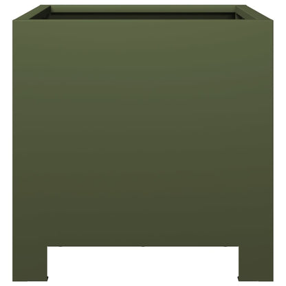 Fioriere da Giardino 2 pz Verde Oliva 30x30x30 cm in Acciaio