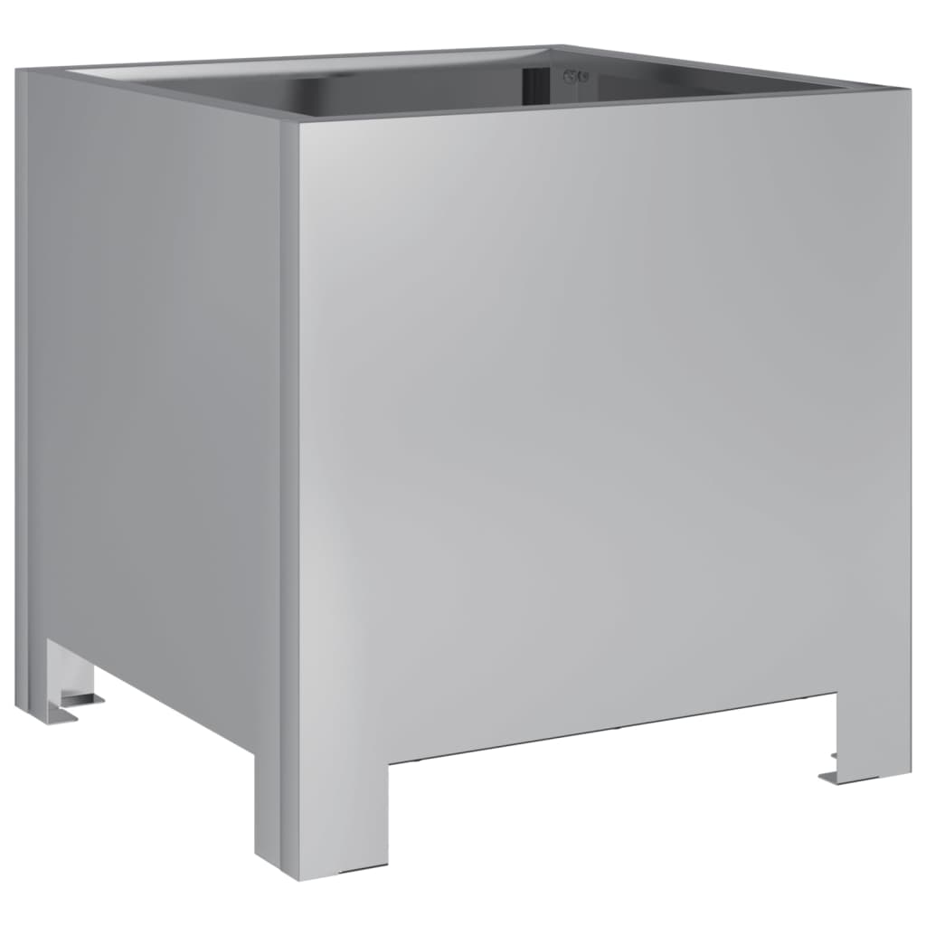 Fioriere da Giardino 2 pz 30x30x30 Grigie in Acciaio Zincato