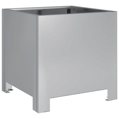 Fioriere da Giardino 2 pz 30x30x30 Grigie in Acciaio Zincato