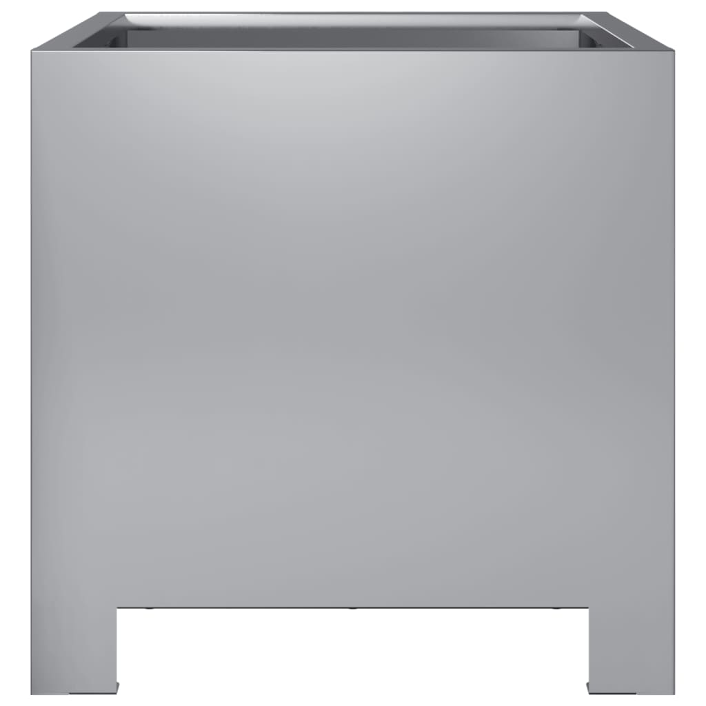 Fioriere da Giardino 2 pz 30x30x30 Grigie in Acciaio Zincato