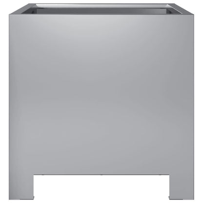Fioriere da Giardino 2 pz 30x30x30 Grigie in Acciaio Zincato