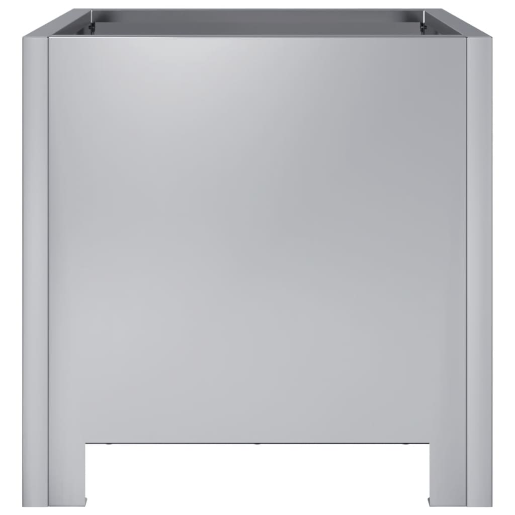 Fioriere da Giardino 2 pz 30x30x30 Grigie in Acciaio Zincato