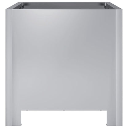 Fioriere da Giardino 2 pz 30x30x30 Grigie in Acciaio Zincato