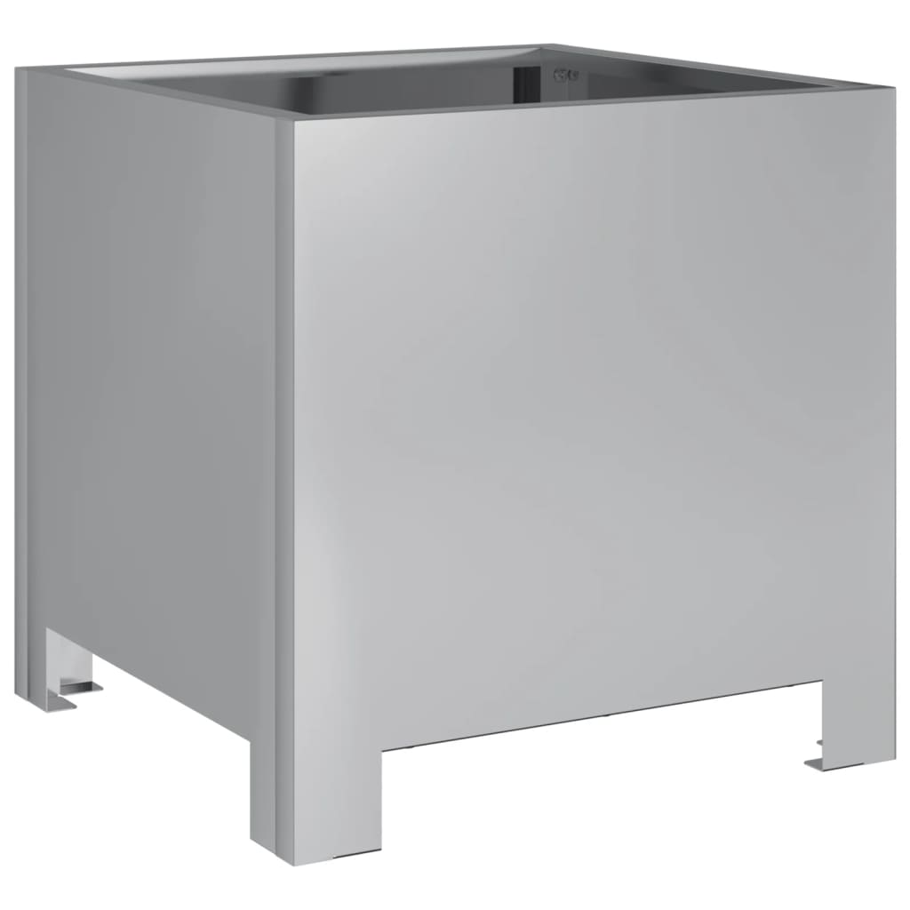 Fioriere da Giardino 2 pz 30x30x30 Grigie in Acciaio Zincato