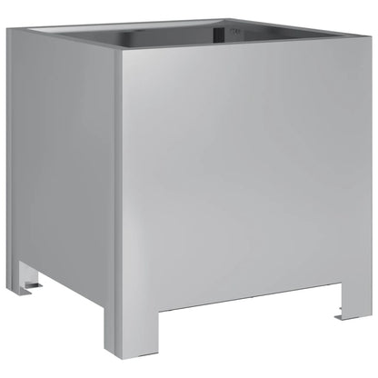 Fioriere da Giardino 2 pz 30x30x30 Grigie in Acciaio Zincato