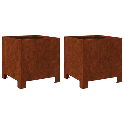 Fioriere da Giardino 2 pz in Acciaio Corten