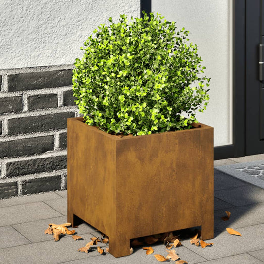 Fioriere da Giardino 2 pz 30x30x30 cm in Acciaio Corten