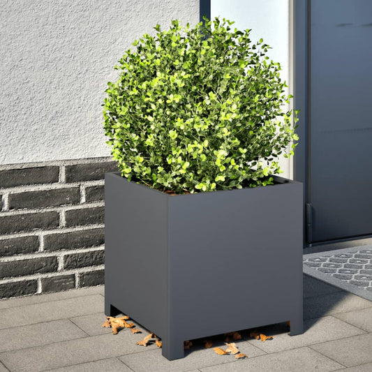 Fioriere da Giardino 2 pz Antracite 40x40x40 cm in Acciaio - homemem39
