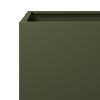 Fioriere da Giardino 2 pz Verde Oliva 40x40x40 cm in Acciaio