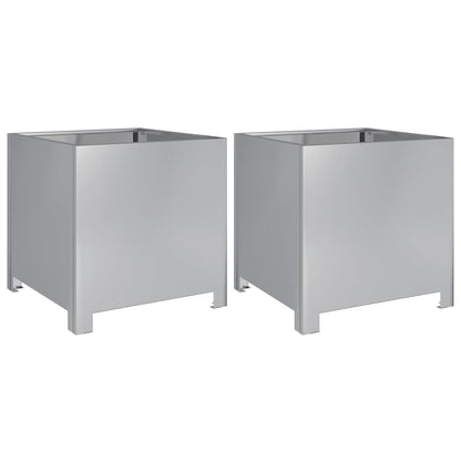 Fioriere da Giardino 2 pz 40x40x40 cm in Acciaio Zincato - homemem39