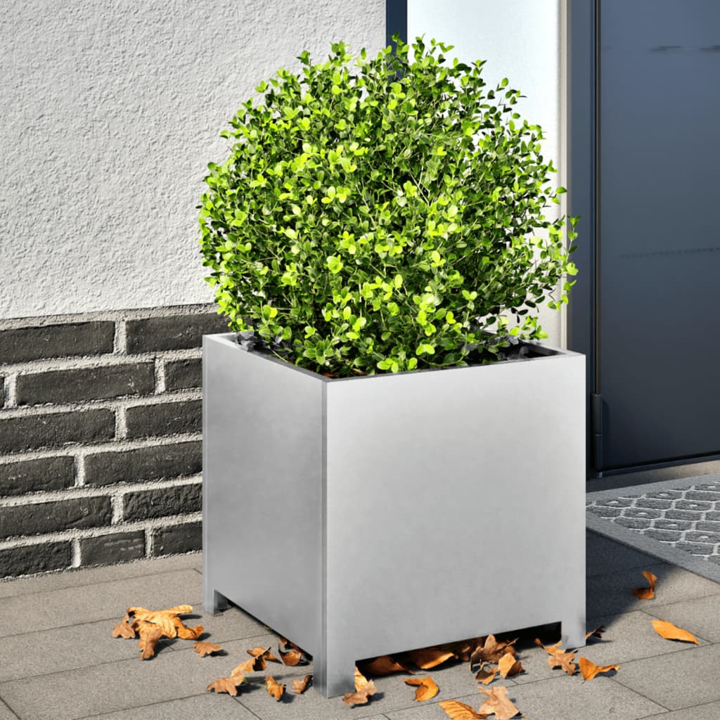 Fioriere da Giardino 2 pz 40x40x40 cm in Acciaio Zincato - homemem39