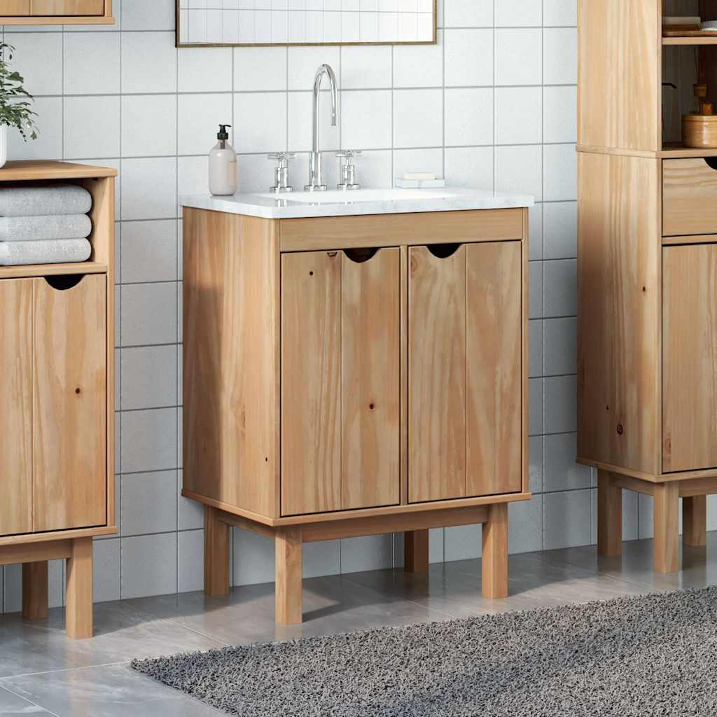 Mobile da Bagno OTTA 59x40x80 cm in Legno Massello di Pino | homemem39