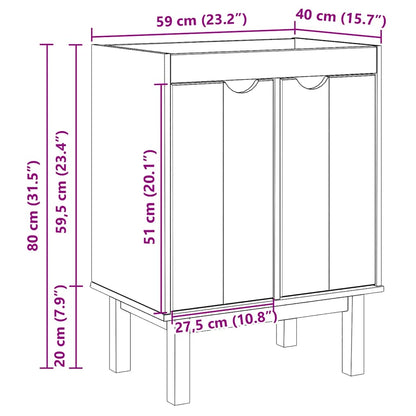 Mobile da Bagno OTTA 59x40x80 cm in Legno Massello di Pino | homemem39