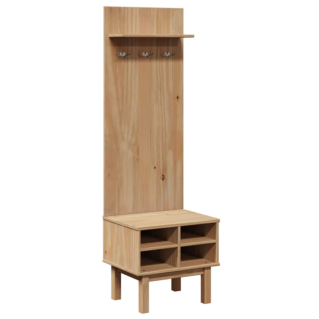 Mobile da Corridoio OTTA 50x40x160 cm in Legno Massello di Pino - homemem39