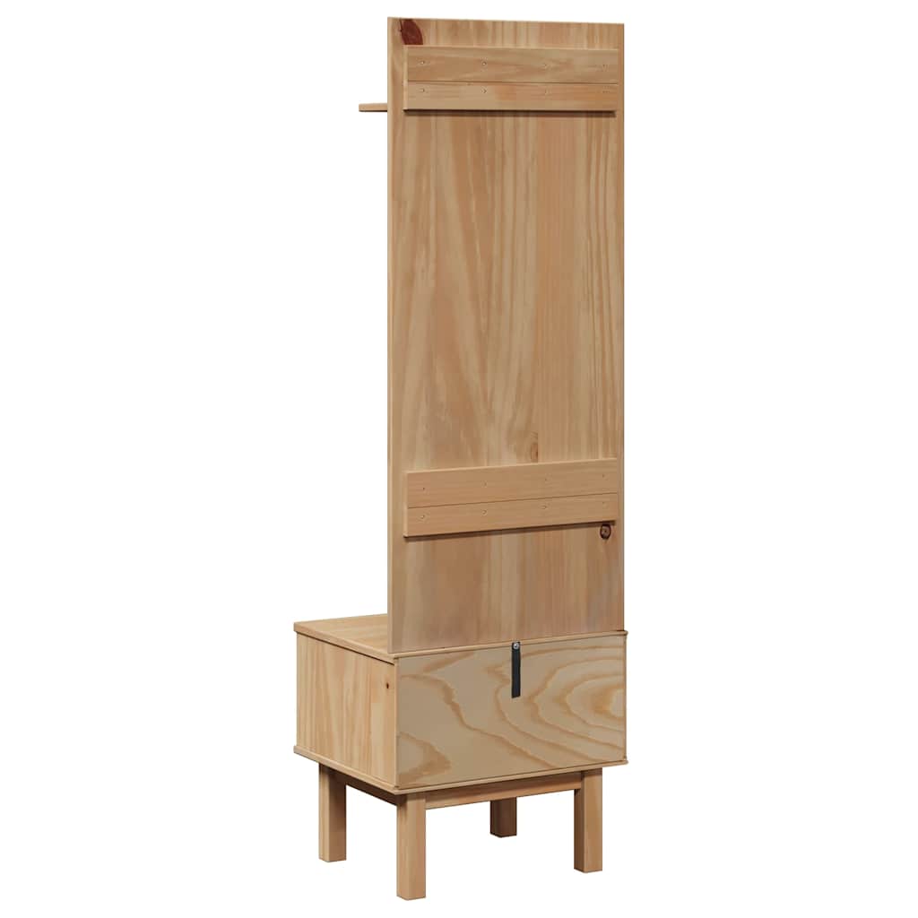 Mobile da Corridoio OTTA 50x40x160 cm in Legno Massello di Pino - homemem39