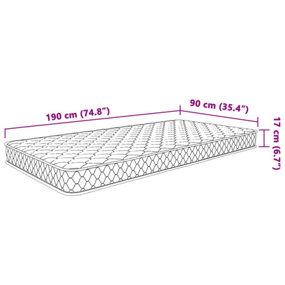 Materasso Viscoelastico Bianco 90x190x17 cm - homemem39